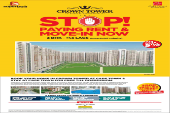 Book 2 BHK starting at Rs. 43 Lacs onwards all inclusive at Supertech Crown Tower in Noida